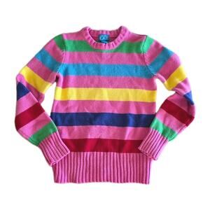 Vtg Y2K The Childrens Place Pullover Sweater Retro Stripes Size M 7/8 Multicolor